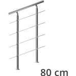 Rampe descalier 80 cm acier inoxydable 4 traverses main courante balustrade garde - corps aide escalier ...