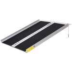 Rampe de fauteuil roulant - homcom - rampe de chargement acc�s antid�rapante pliable s�curit� 270 kg ...