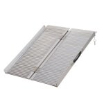 Rampe de fauteuil roulant - homcom - chargement acc�s antid�rapant pliable bordures 270 kg - alu - 91x74cm ...