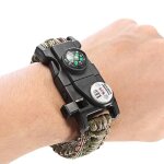 Randonn�e en plein air d?urgence paracord bracelets feu d�marreur sifflet boussole poignet acu camouflage ...