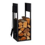 Relaxdays range - bûches avec couverts métal hxlxp: 765x36x30 cm support intérieur pour bois de chauffage ... Relaxdays range - bûches avec couverts métal hxlxp: 765x36x30 cm support intérieur pour bois de chauffage ...