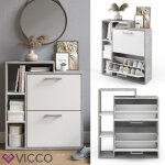 Meuble � chaussure orlando 24. 5x90cm blanc / b�ton vicco 34110