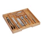 Relaxdays range - couvert en bambou extensible hlp : 5 x 325 - 52 x 455 cm organiseur de tiroir pour ...