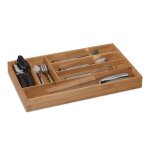 Relaxdays range - couvert 6 compartiments bambou ustensiles de cuisine organiseur de tiroir 5 x 275 x ...