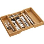 Range couverts extensible en bois bambou naturel - de 285 � 45 cm