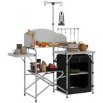 Meuble de cuisine pour le camping outsunny avec rangement table dextrieur pliante portable avec sac ...