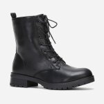 Bottines rangers simili avec laage  7 ?illets. dotes dune semelle crante et dun zip ct intrieur. ...