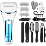 R�pe � pieds �lectriquep�dicure �lectrique rapeuse pieds rechargeables avec led light3 rouleaux et 10 ...