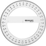 Rapporteur - westcott - 150 mm - plastique transparent - mesure 360° - graduations gravées Rapporteur - westcott - 150 mm - plastique transparent - mesure 360° - graduations gravées