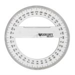 Rapporteur circulaire - westcott - 100 mm - plastique transparent - graduations gravées - 360 degrés Rapporteur circulaire - westcott - 100 mm - plastique transparent - graduations gravées - 360 degrés