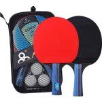 Raquette de ping pong professionnel set 2 raquette de tennis de table + 3 balles de ping - pong + une ...