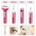 Rasoir electrique femme tondeuse 4 en 1 kit de la epilation usb de rechargeable impermeable pour tondeuse ...