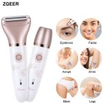 Rasoir lectrique femme - zgeer - 2 en 1 - chargement rapide usb - utilisation humide et sche