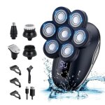Rasoir electriques hommes - 5 in 1 rasoir tete chauve homme sans fil avec cran led - ipx7 100% tanche ...