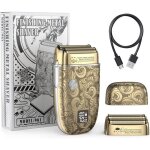 Rasoir electriques hommes tondeuse barbe cheveux tte chauve rechargeable rasage  feuilles avec 2 lames ...