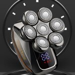 Rasoir lectriques hommes barbe haut de gamme marque 7d rotatif tondeuse cheveux chauve 7 tte led usb ...