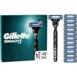 Rasoir - gillette - mach3 - 3 lames - manche en acier inoxydable - 12 recharges