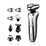 Rasoir hommes �lectrique rotatif tondeuse � barbe enlever poils nez oreilles sans fil rechargeable usb ...