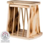 Rtelier  foin - trixie - taille 25x22x18 cm - pour lapin / cochon dinde - bois flamm - base large
