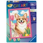 Ravensburger ? creart kids 18x24cm ? num�ro dart ? corgi ? kit de peinture par num�ros ? d�s 9 ans ? ...