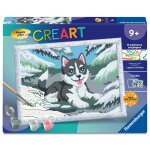 Ravensburger ? creart kids 18x24cm ? num�ro dart ? huski neige ? kit de peinture par num�ros ? d�s 7 ...