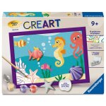 Ravensburger ? creart kids 18x24cm ? num�ro dart ? oc�an ? edition pl�tre ? kit de peinture par num�ros ...