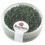 Rayher rocailles - � 2 mm - avec garniture dargent - jade - bo�te de 17 g