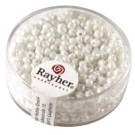 Rayher rocailles -  26 mm - opaques lustre - blanc - bote de 17 g