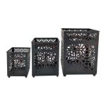 Rebecca mobili lot de 3 lanternes en mtal noir bougeoirs marocains pour lintrieur et lextrieur