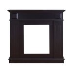 Rebecca mobili cadre decoratif cheminée decorative bois noir 101x109x26 Rebecca mobili cadre decoratif cheminée decorative bois noir 101x109x26