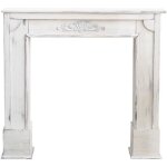 Rebecca mobili cadre decoratif encadrement cheminee bois gris shabby 100x105x21