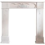 Rebecca mobili cadre decoratif manteau de chemineee bois blanc 99x104x21 Rebecca mobili cadre decoratif manteau de chemineee bois blanc 99x104x21