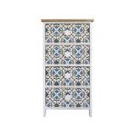 Rebecca mobili commode 4 tiroirs bois majolica blanc clair bleu 76x40x30 Rebecca mobili commode 4 tiroirs bois majolica blanc clair bleu 76x40x30