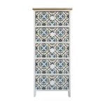 Rebecca mobili commode 5 tiroirs moderne bois clair blanc bleu 93x40x30 Rebecca mobili commode 5 tiroirs moderne bois clair blanc bleu 93x40x30