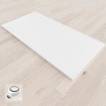 Baya receveur de douche extra - plat aspect pierre blanc 90 x 160 cm + bonde