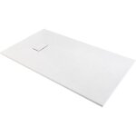 Receveur de douche extra - plat blanc effet pierre ga�a odyssea - 180 x 90 cm