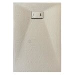 Receveur de douche extra plat en smc effet pierre - laneri - 70x170 cm - taupe