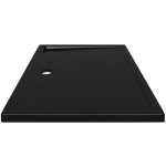 Receveur de douche rectangulaire vingvo - abs noir - 80x120 cm - seuil bas - fond anti - drapant