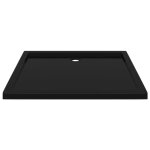 Receveur de douche rectangulaire vingvo - abs noir - 80x90 cm - seuil bas - fibre de verre