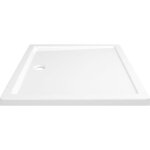Receveur de douche rectangulaire vingvo - blanc - 80x90 cm - seuil bas - fibre de verre