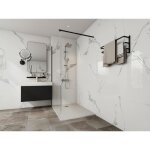 Receveur de douche extra plat � poser ou � encastrer recoupable en r�sine smc - blanc - 120 x 90 cm - ...