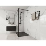 Receveur de douche extra plat à poser ou à encastrer recoupable en résine smc - noir - 120 x 90 cm - ... Receveur de douche extra plat à poser ou à encastrer recoupable en résine smc - noir - 120 x 90 cm - ...