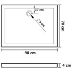 Receveur de douche - vingvo - 90x70 cm - abs - seuil bas - anti - rouille - antidérapant Receveur de douche - vingvo - 90x70 cm - abs - seuil bas - anti - rouille - antidérapant