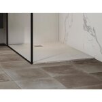 Receveur de douche extra plat  poser ou  encastrer recoupable en rsine smc avec siphon - blanc - 120 ...
