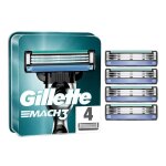 Recharges lames de rasoir - gillette - mach3 - 4 lames - bande lubrifiante - pour homme