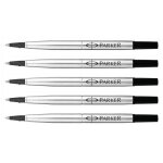 Recharges rollerball parker - z41 - pointe moyenne 07 mm - noir - lot de 5