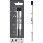 Recharges pour stylo bille parker - pointe moyenne - encre noire quinkflow - lot de 3
