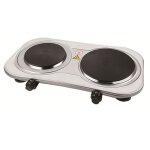 Rchaud lectrique double - inox - 2500 watts - 2 plaques fonte - 5 niveaux de chauffage - arrt automatique ...