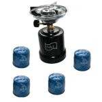 Réchaud à gaz s&r - 4 cartouches de gaz 190g incluses - idéal pour le camping Réchaud à gaz s&r - 4 cartouches de gaz 190g incluses - idéal pour le camping