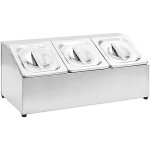 R�cipient gastronorm - vidaxl - gn 1 / 6 - acier inoxydable - 3 bacs - couvercles inclus